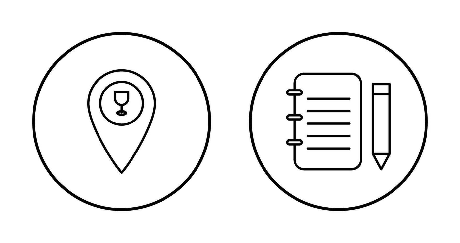 bar Posizione e bloc notes icona vettore