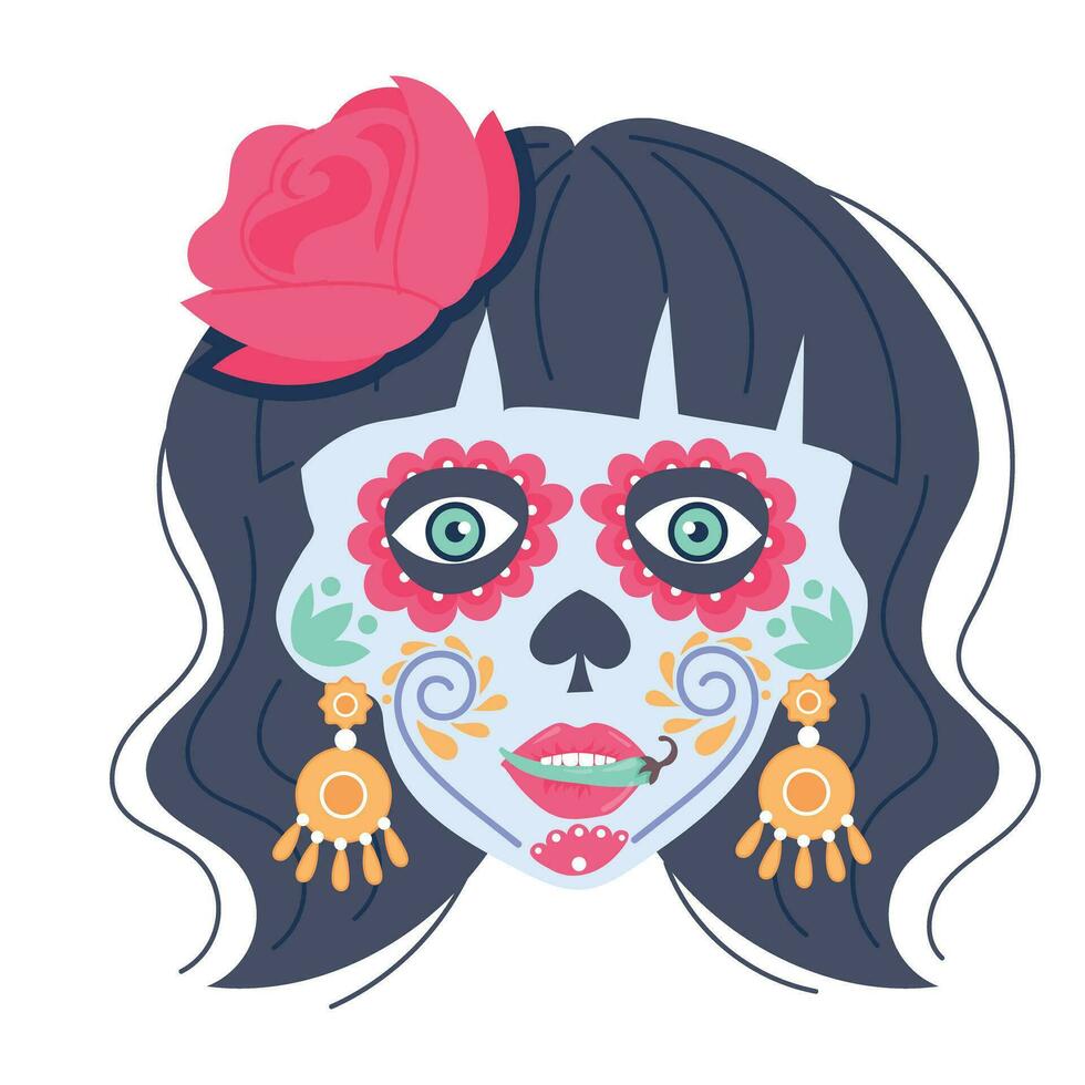 di moda Calavera catrina vettore