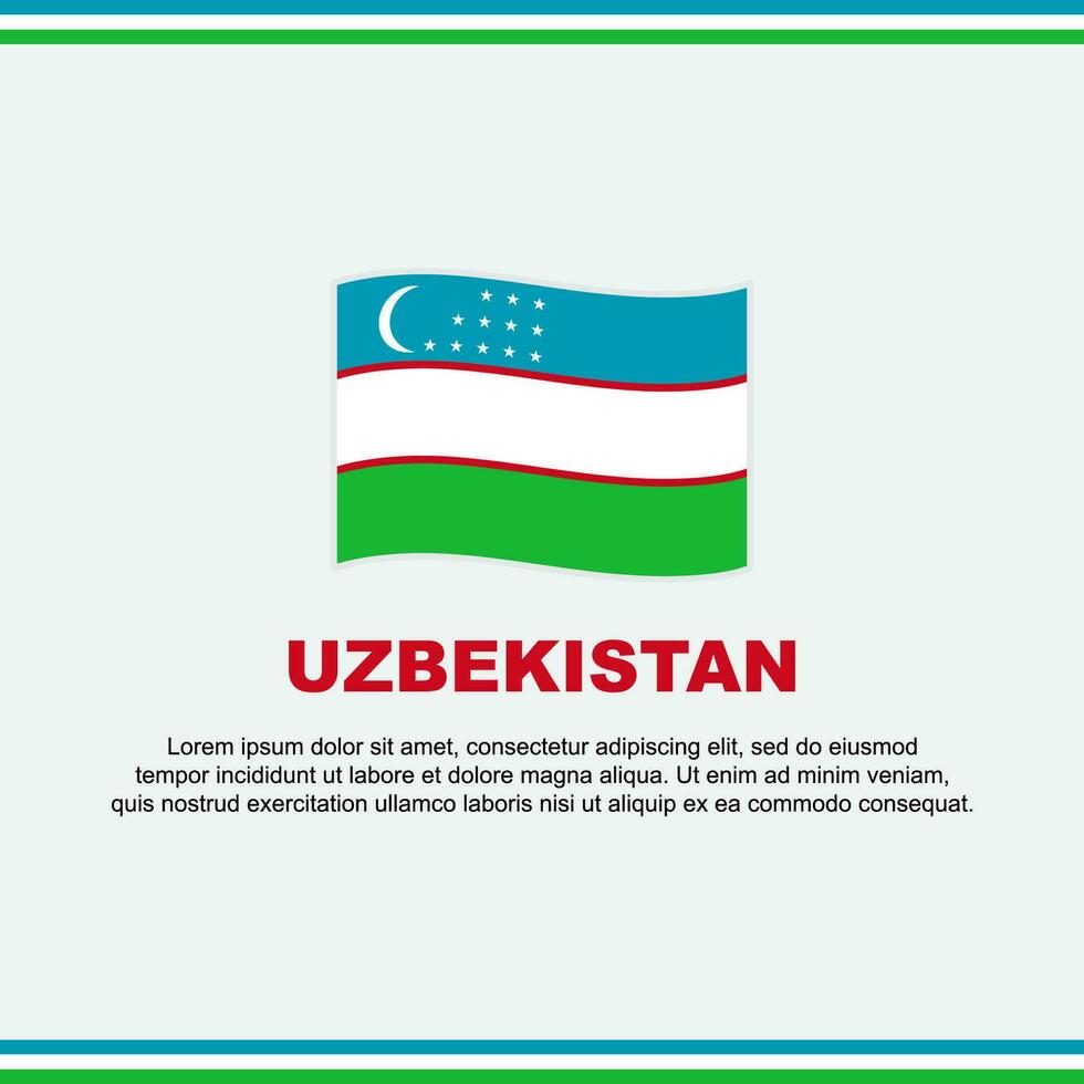 Uzbekistan bandiera sfondo design modello. Uzbekistan indipendenza giorno bandiera sociale media inviare. Uzbekistan design vettore