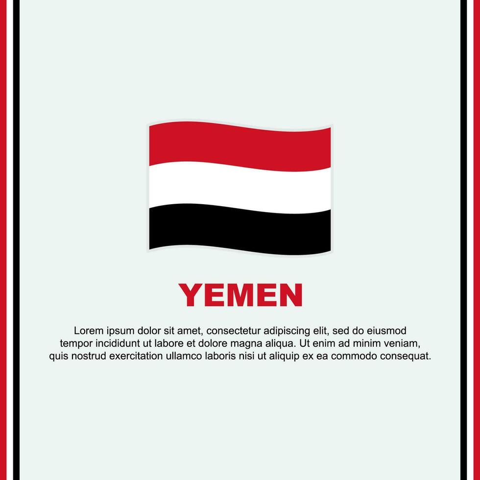 yemen bandiera sfondo design modello. yemen indipendenza giorno bandiera sociale media inviare. yemen cartone animato vettore