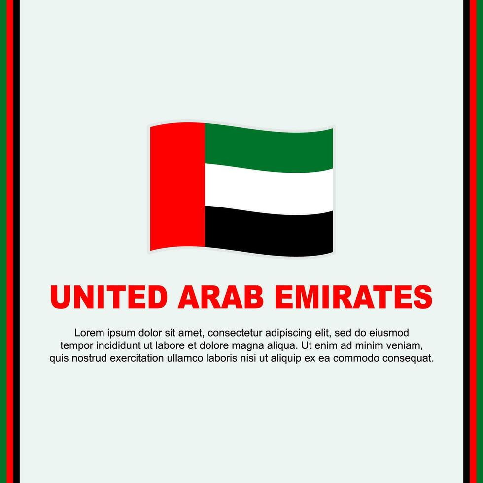 unito arabo Emirates bandiera sfondo design modello. unito arabo Emirates indipendenza giorno bandiera sociale media inviare. cartone animato vettore