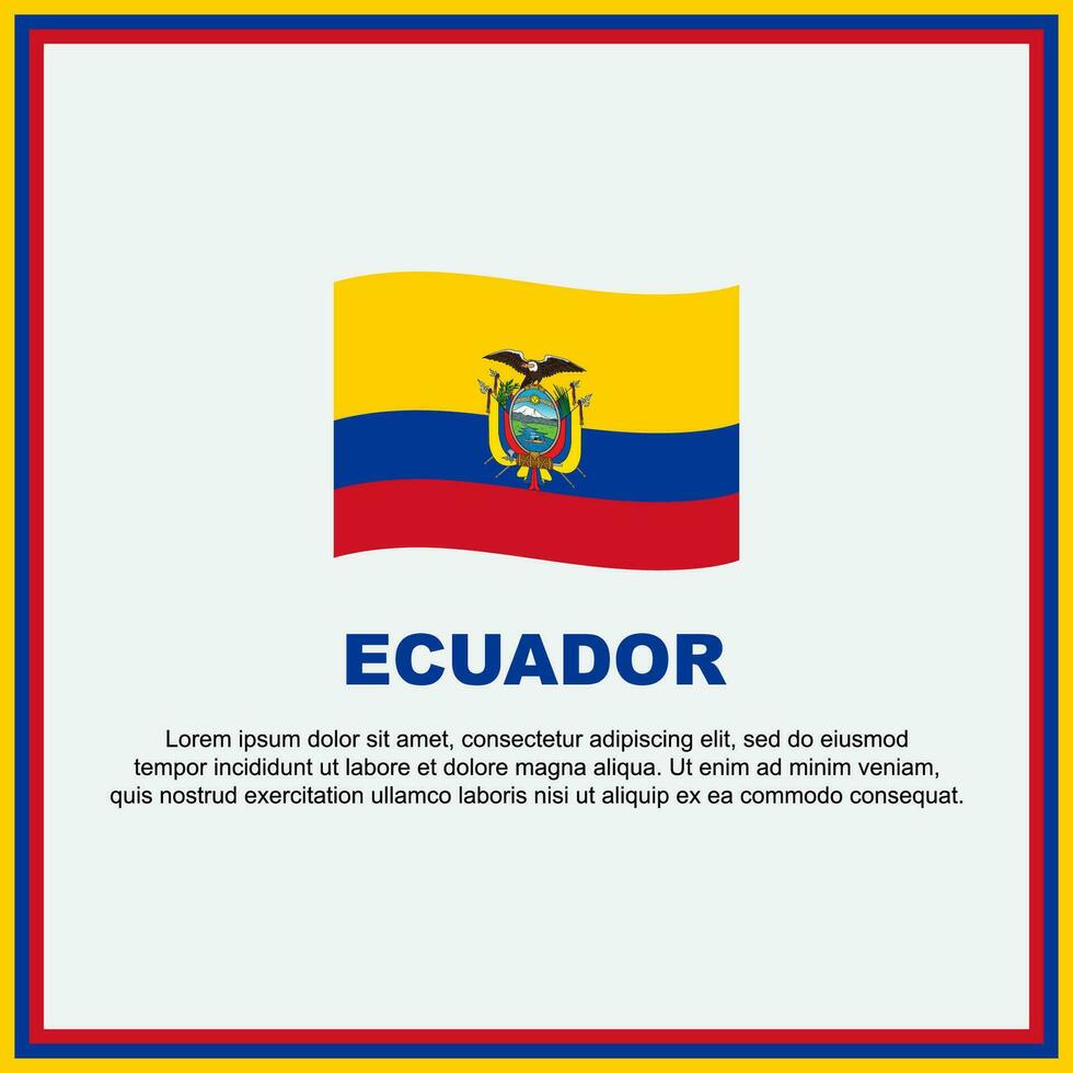 ecuador bandiera sfondo design modello. ecuador indipendenza giorno bandiera sociale media inviare. ecuador bandiera vettore