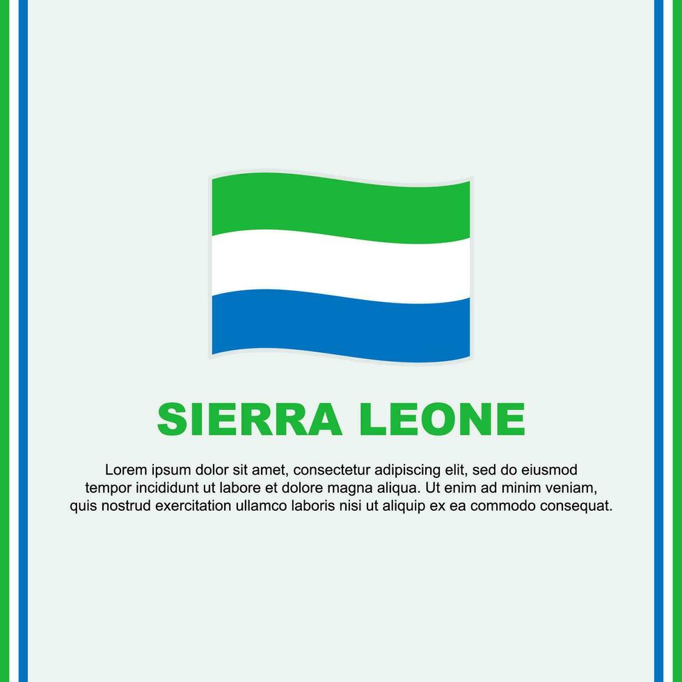 sierra Leone bandiera sfondo design modello. sierra Leone indipendenza giorno bandiera sociale media inviare. sierra Leone cartone animato vettore