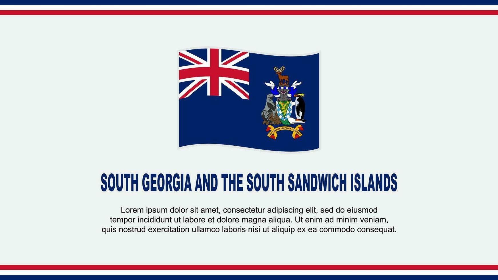 Sud Georgia e il Sud Sandwich isole bandiera astratto sfondo design modello. indipendenza giorno bandiera sociale media vettore illustrazione. design