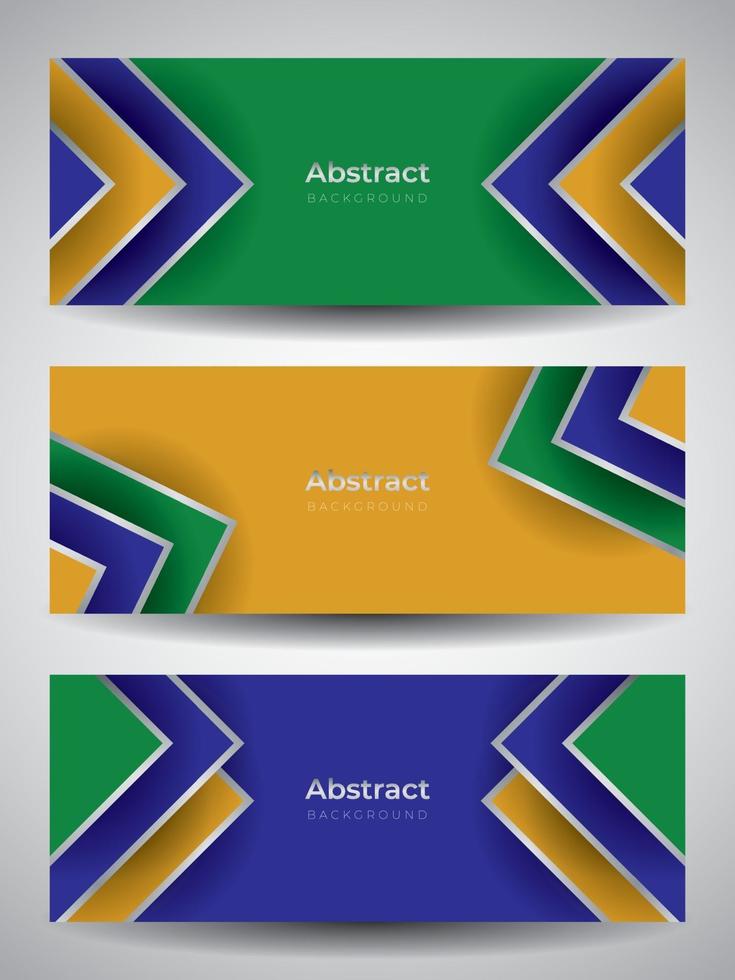modello di set di banner orizzontale con vari colori di sfondo vettore