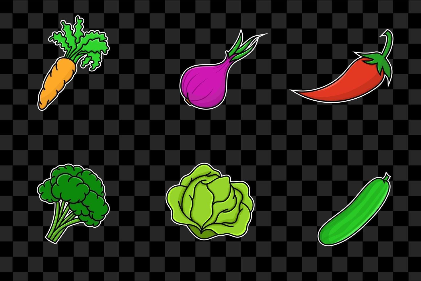 insieme di verdure isolate illustrazione elemento vettoriale design