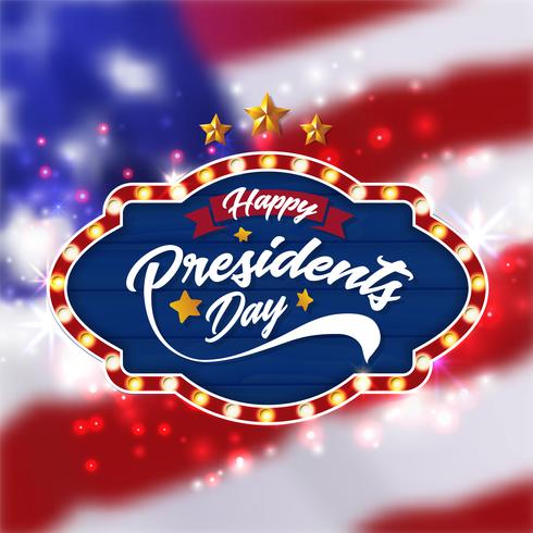 Happy Presidents Day Banner sfondo e cartoline d&#39;auguri. Illustrazione vettoriale