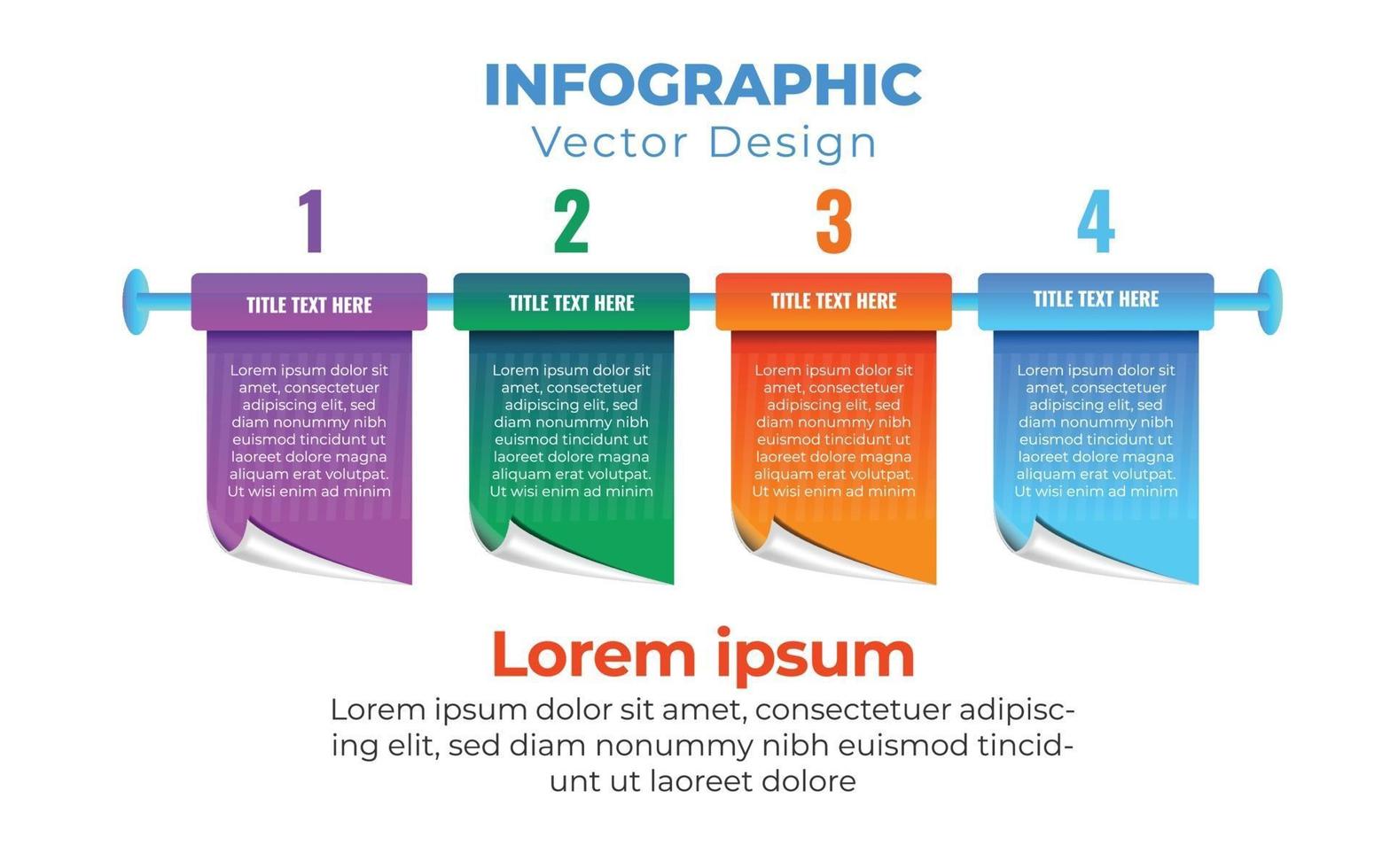 Elemento di design grafico a 4 passaggi infografica. per la presentazione dei dati. vettore