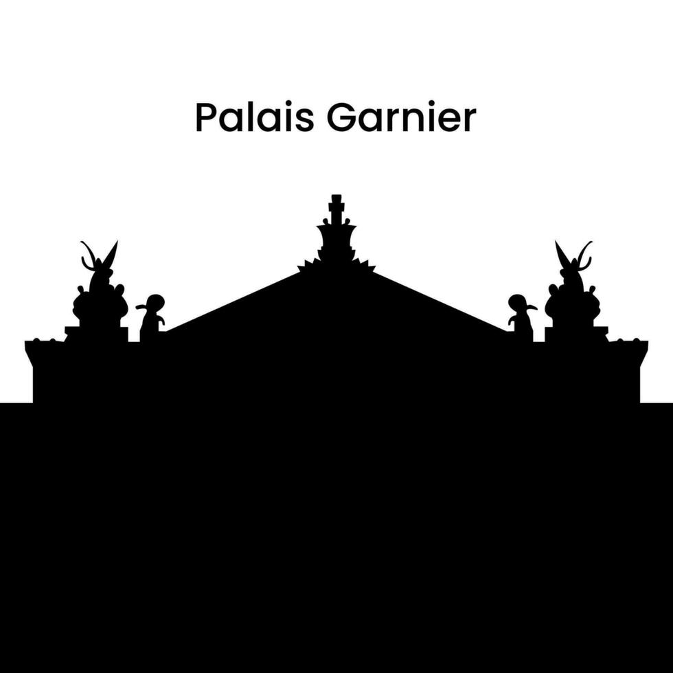 silhouette di palais garnier nel nero isolato su bianca sfondo, vettore illustrazione
