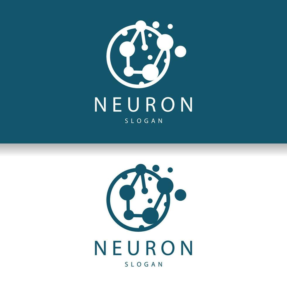 neurone logo, neurone nervo o alga marina vettore astratto molecola disegno, modello illustrazione