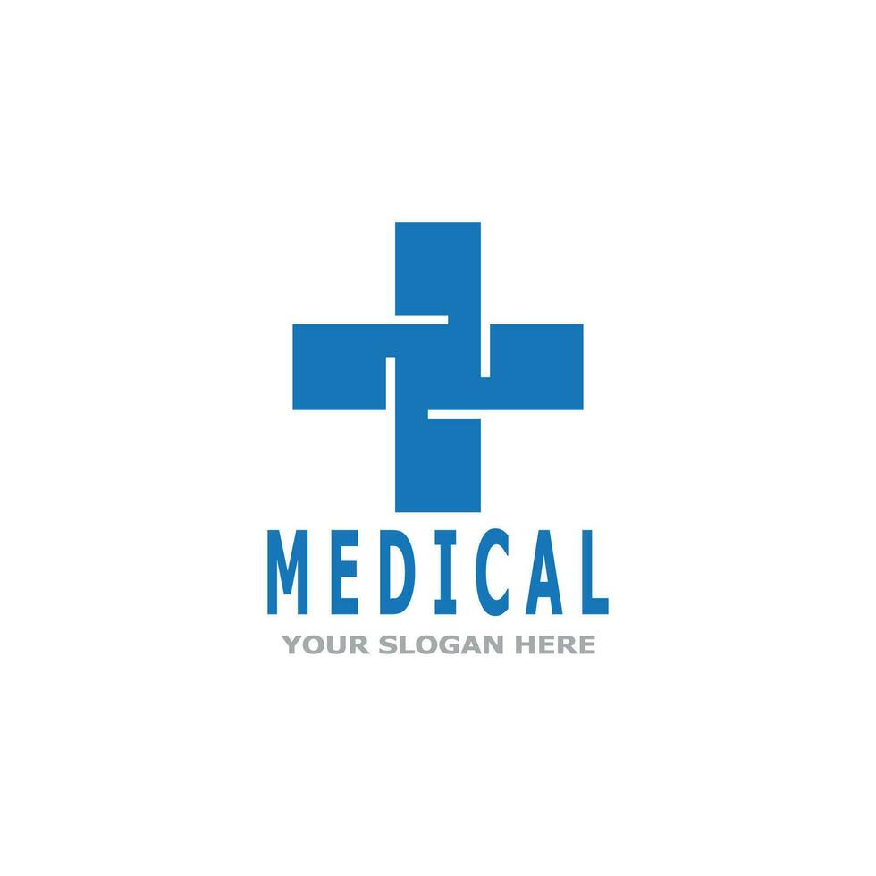 medico attraversare Salute logo vettore modello