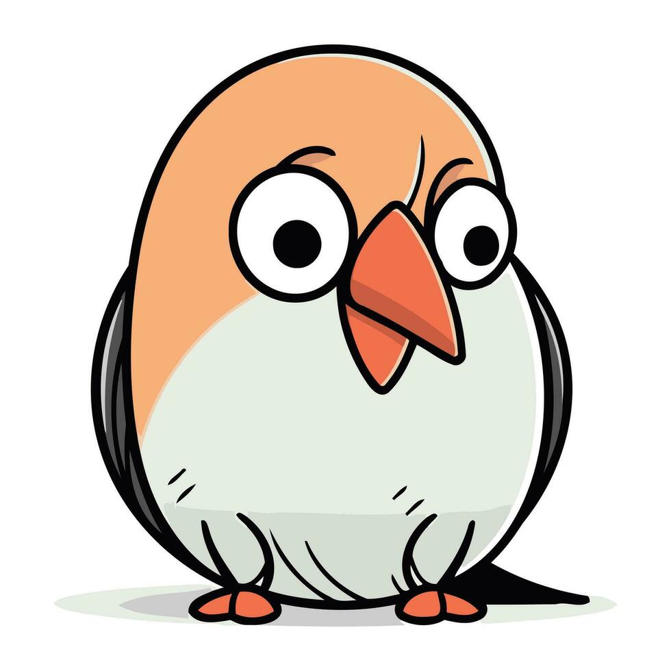 pinguino uccello cartone animato personaggio vettore illustrazione. isolato su bianca sfondo