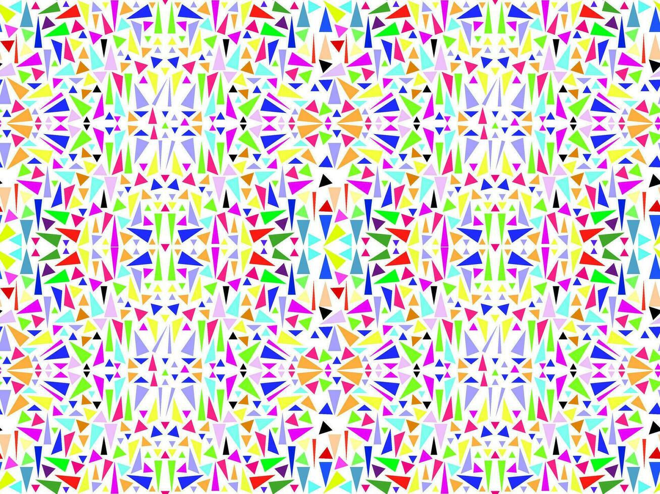 senza soluzione di continuità modello nel multicolore triangoli. pezzi di bicchiere, mosaico vettore