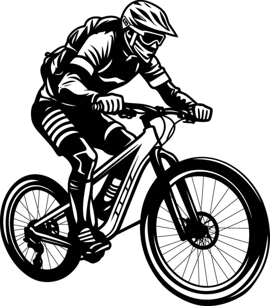 montagna motociclista vettore arte illustrazione