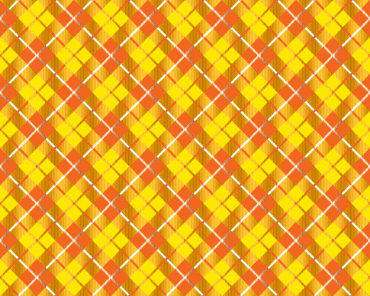 arancia giallo tartan tessuto struttura diagonale modello senza soluzione di continuità vettore