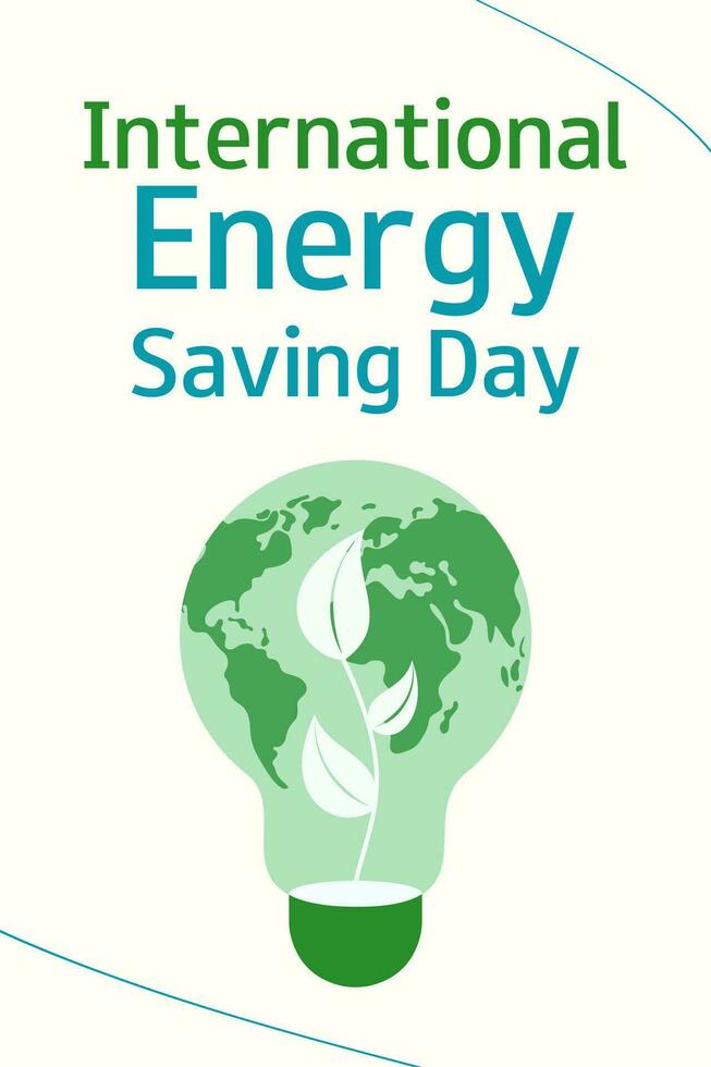 internazionale energia Salvataggio giorno. novembre 11. Salva il pianeta. verticale bandiera vettore