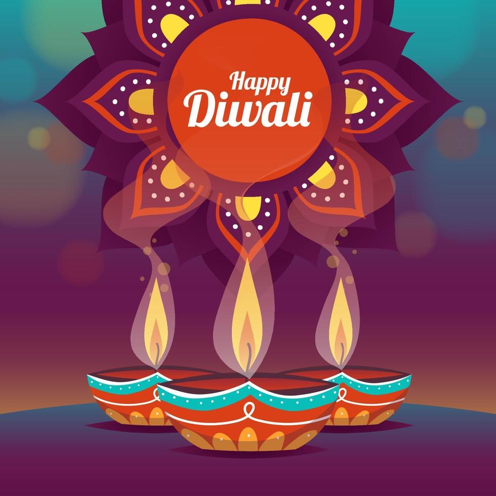 sfondo del festival delle luci di diwali vettore