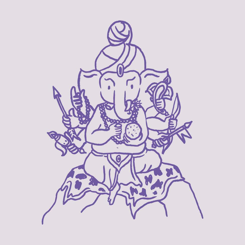 ganesh il signore di successo vettore