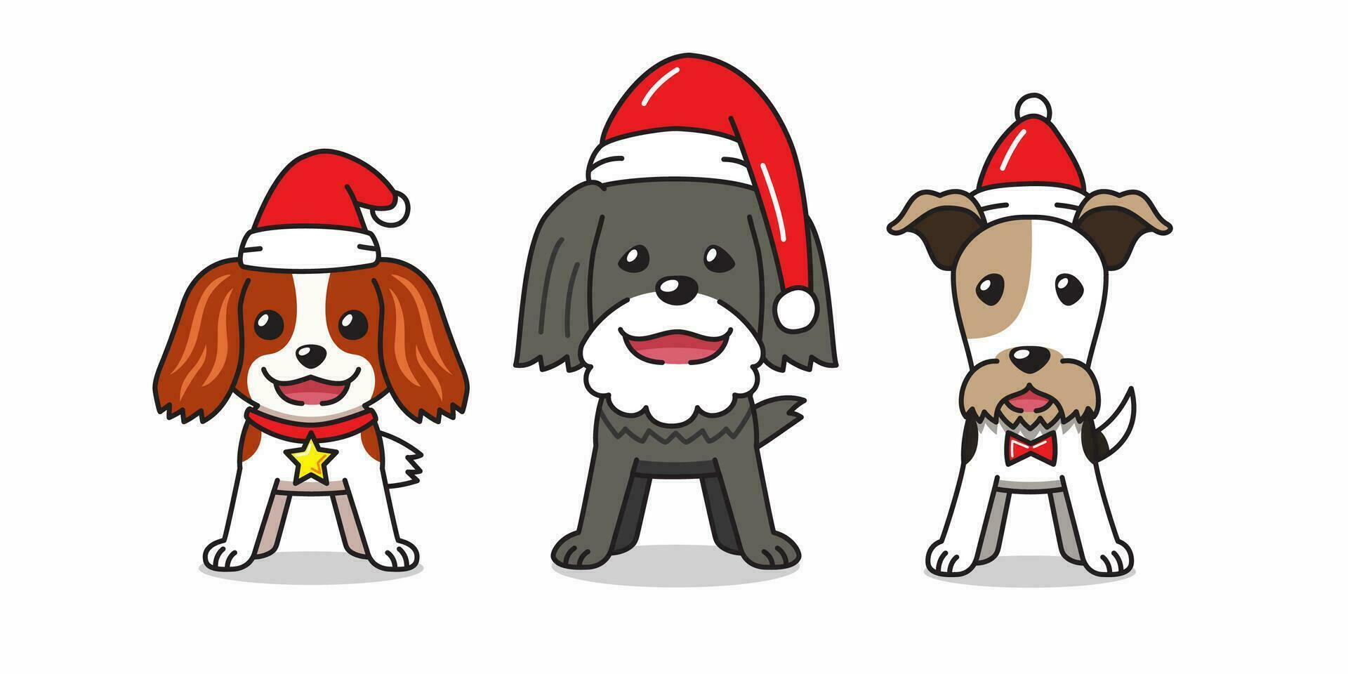 vettore cartone animato personaggio carino cani Natale costumi