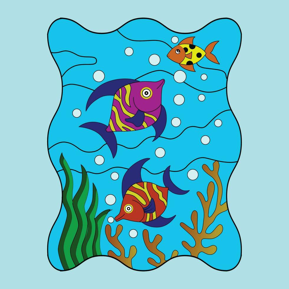 vettore illustrazione di farfalla pesce