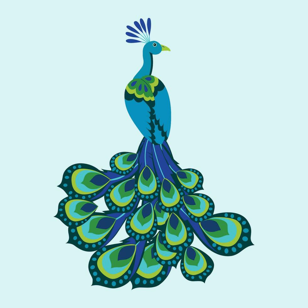 vettore illustrazione di bellissimo pavone