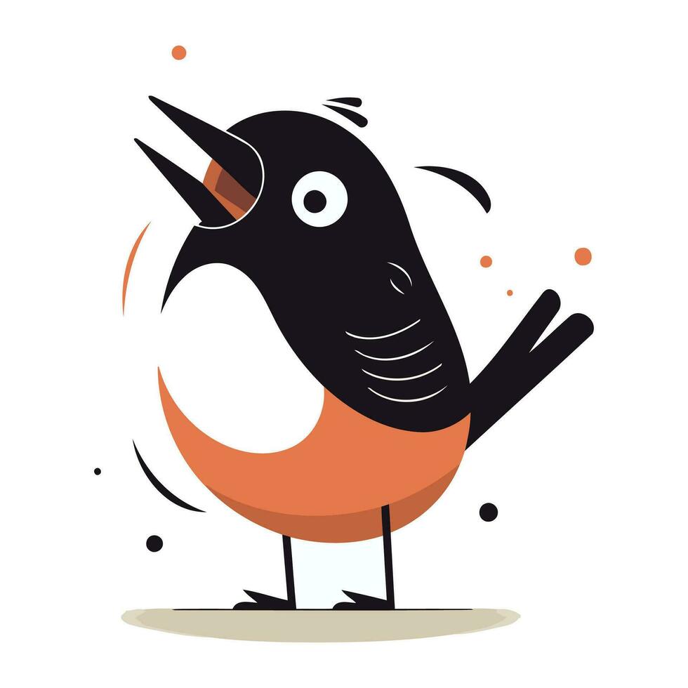 carino cartone animato uccello carattere. vettore illustrazione nel piatto design stile.