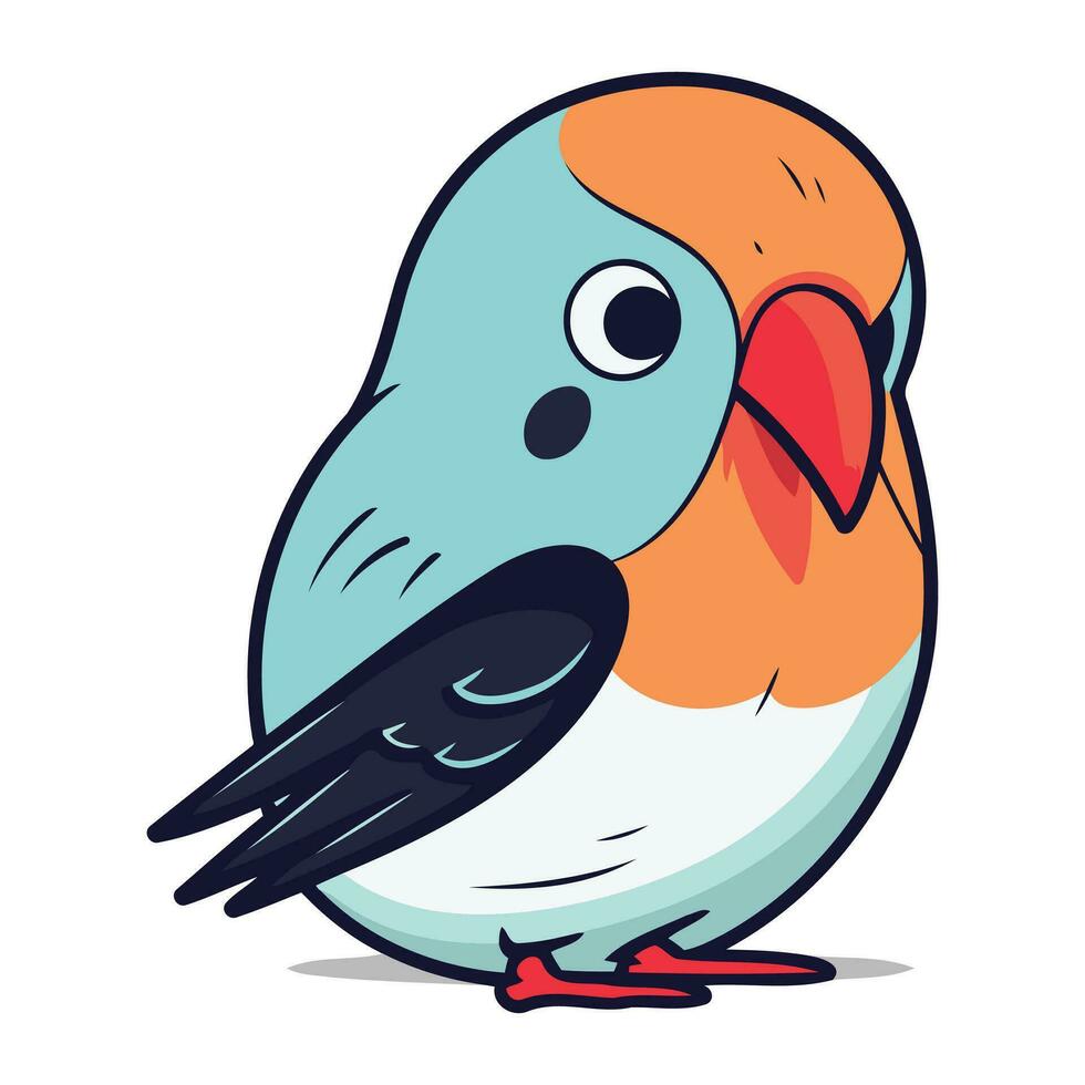 carino cartone animato pappagallo. vettore illustrazione isolato su bianca sfondo.