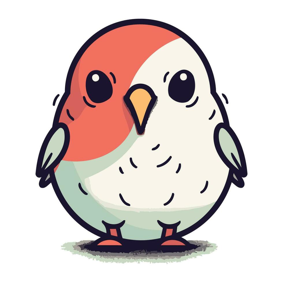 carino poco rosso uccello isolato su bianca sfondo. vettore illustrazione.