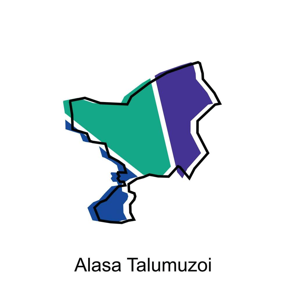 carta geografica città di ahimè talumuzoi alto dettagliato illustrazione disegno, nord sumatra carta geografica, mondo carta geografica nazione vettore illustrazione modello
