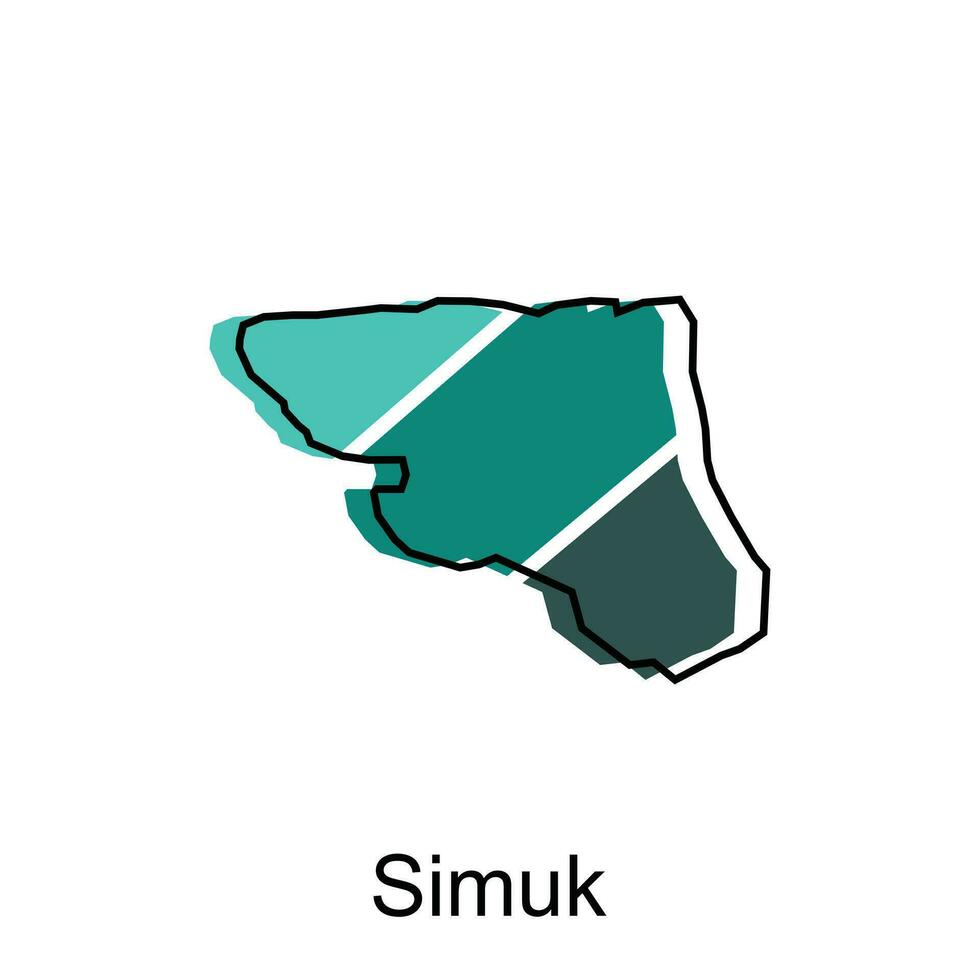 carta geografica città di Simuk design modello, vettore simbolo, cartello, schema illustrazione.