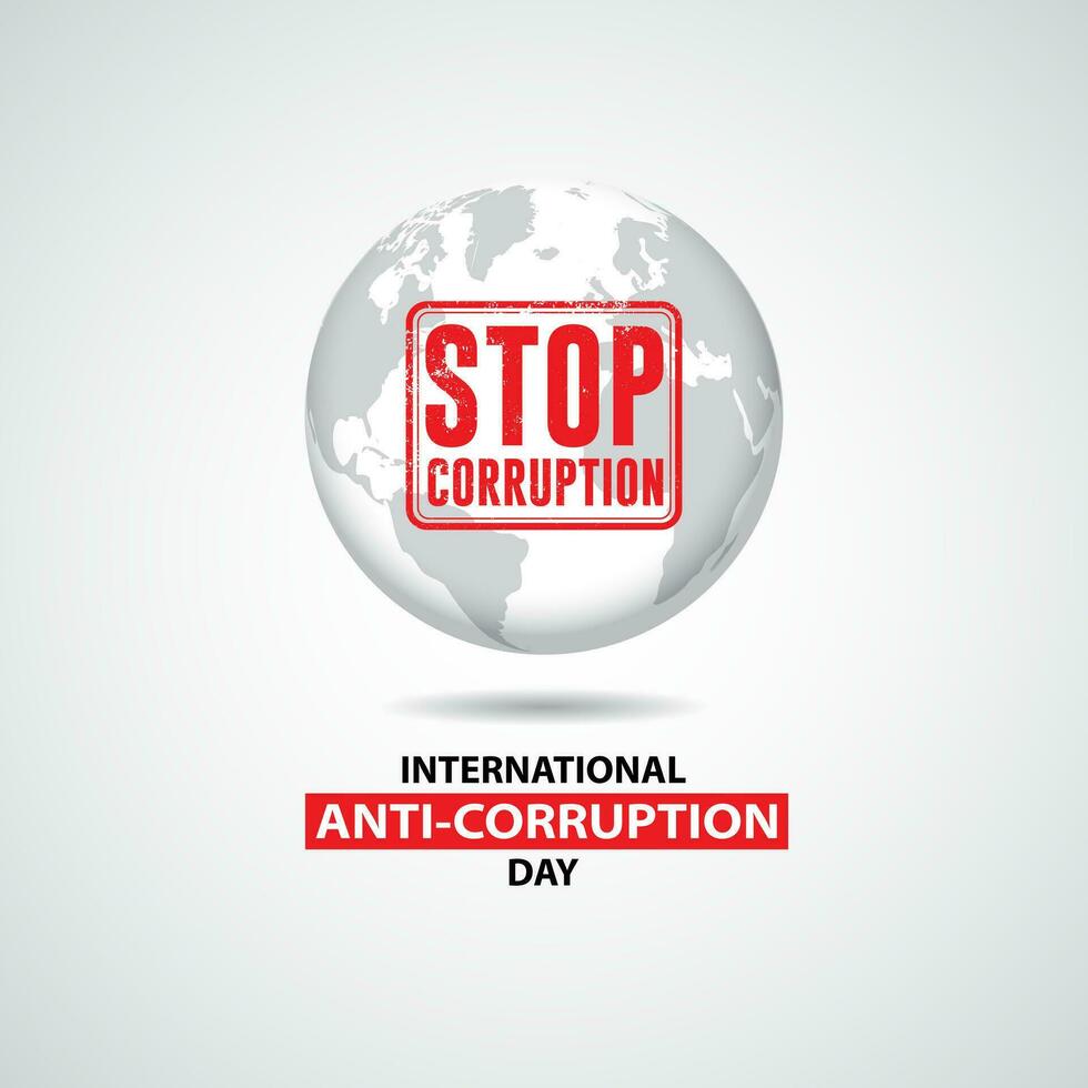 internazionale anti corruzione giorno dicembre 09 sfondo vettore illustrazione