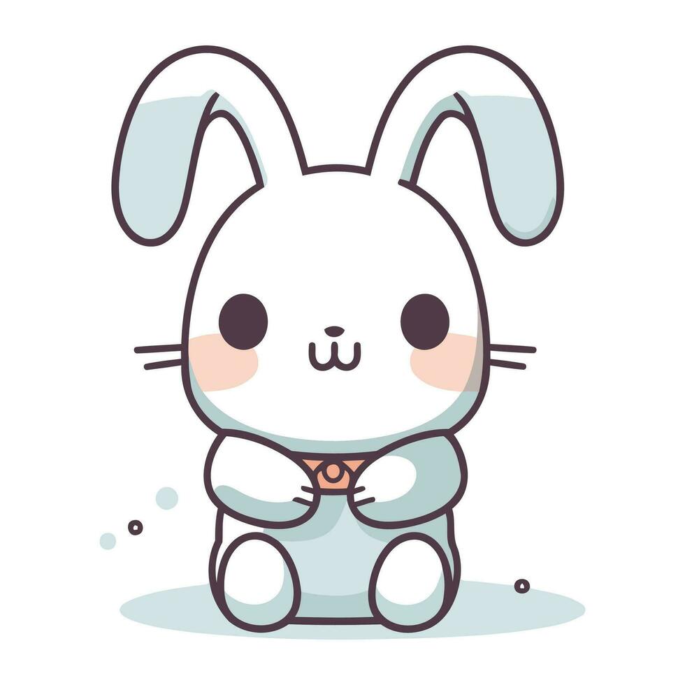 carino coniglio cartone animato personaggio vettore illustrazione design grafico piatto stile vettore illustrazione