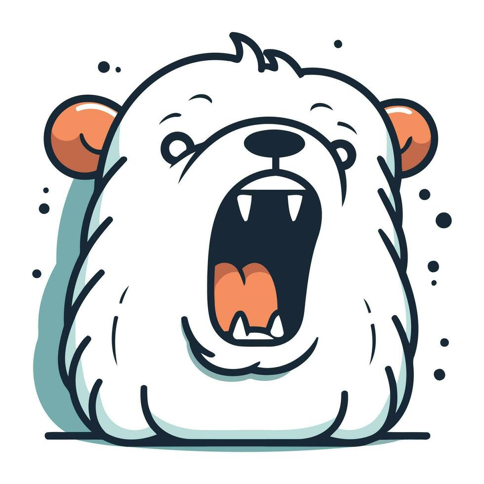 carino cartone animato polare orso. vettore illustrazione. isolato su bianca sfondo.