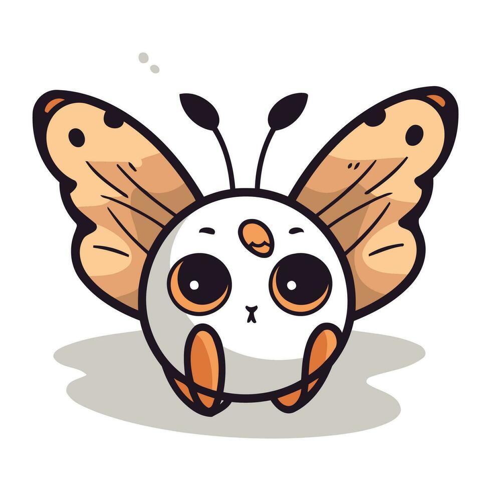 farfalla cartone animato personaggio vettore illustrazione. carino farfalla mascotte.