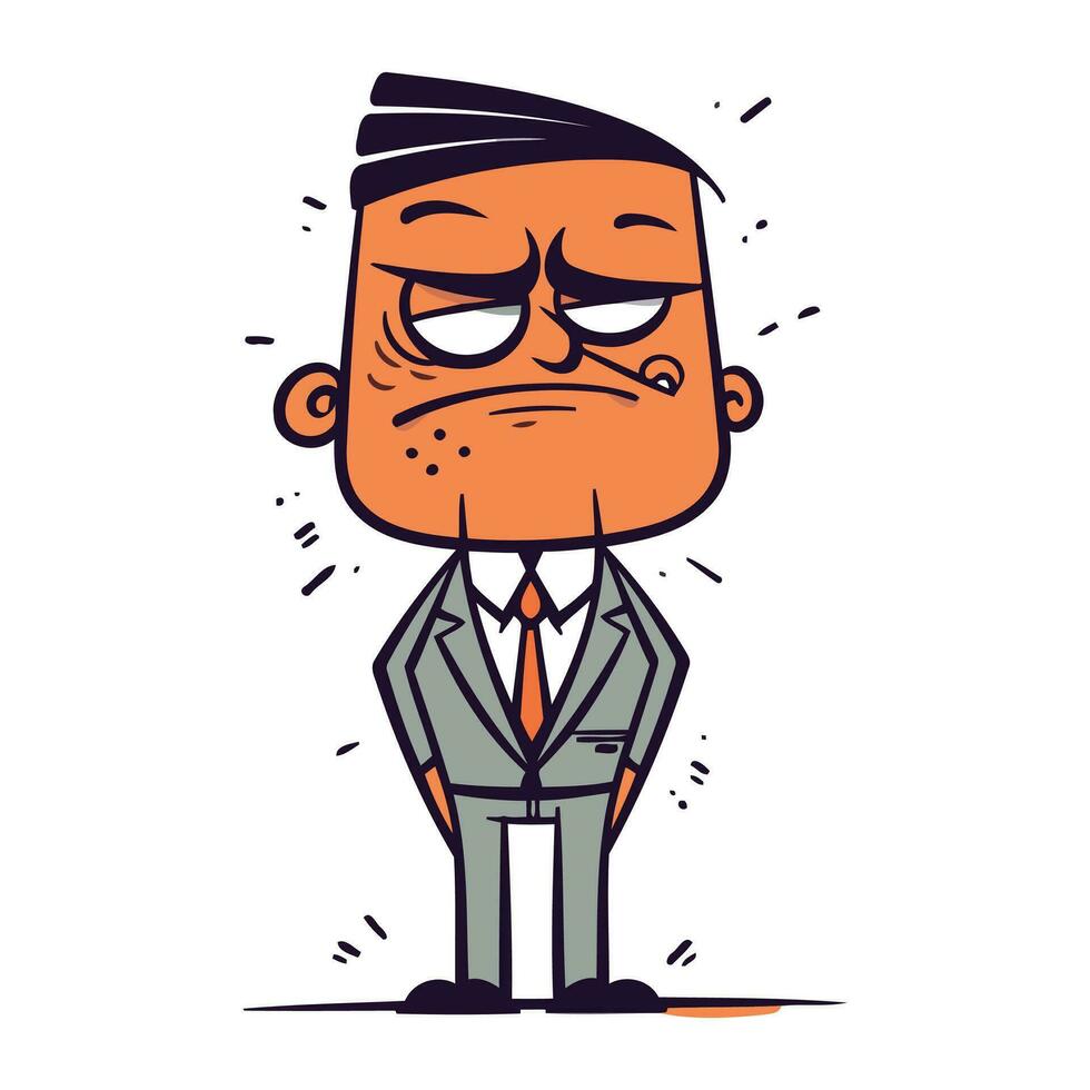 arrabbiato uomo d'affari. vettore illustrazione nel cartone animato stile. isolato su bianca sfondo.