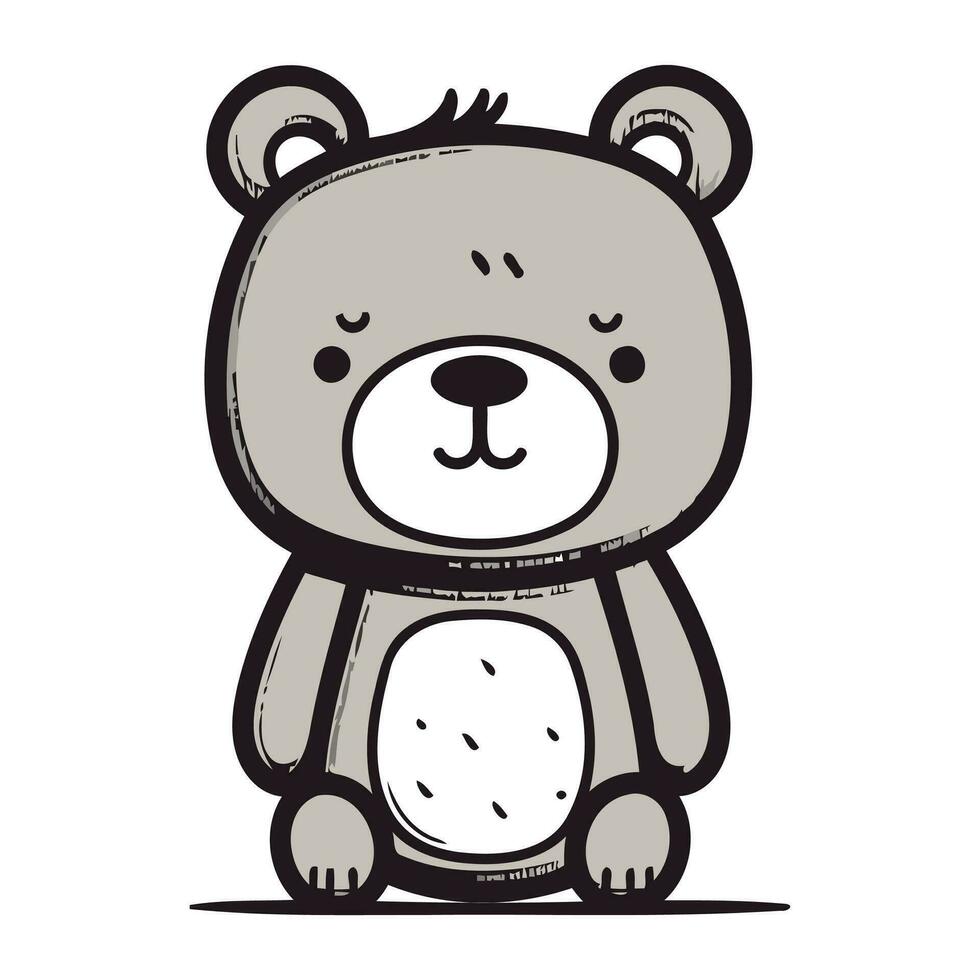 carino cartone animato orso isolato su un' bianca sfondo. vettore illustrazione.