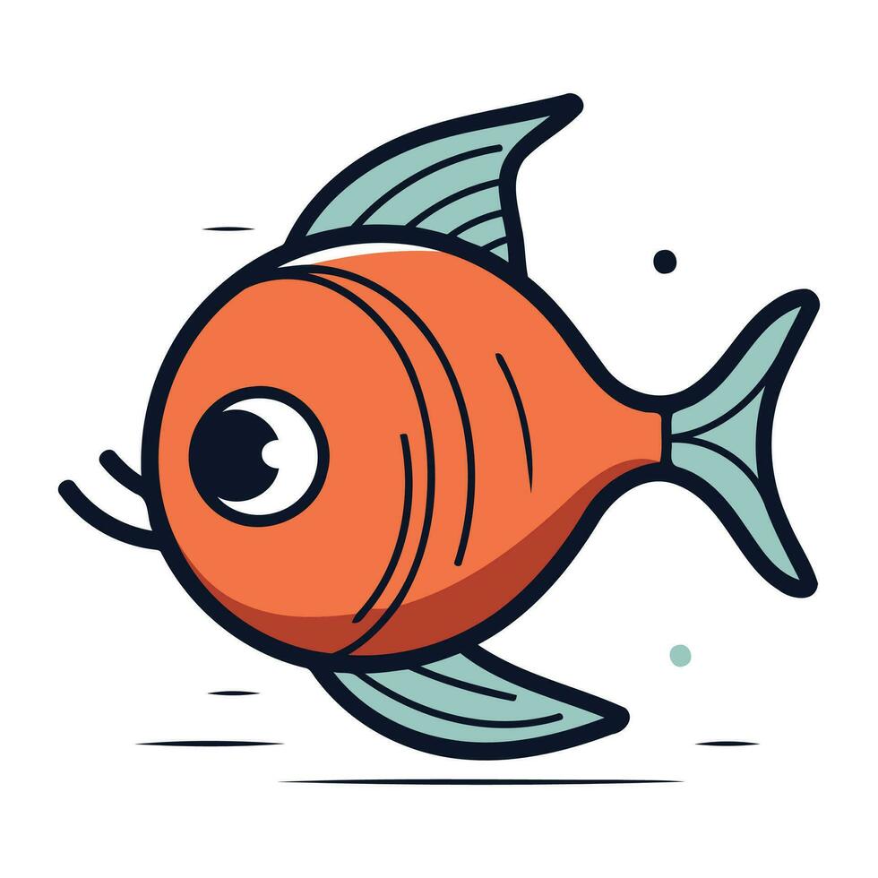 cartone animato pesce vettore illustrazione. isolato su un' bianca sfondo.