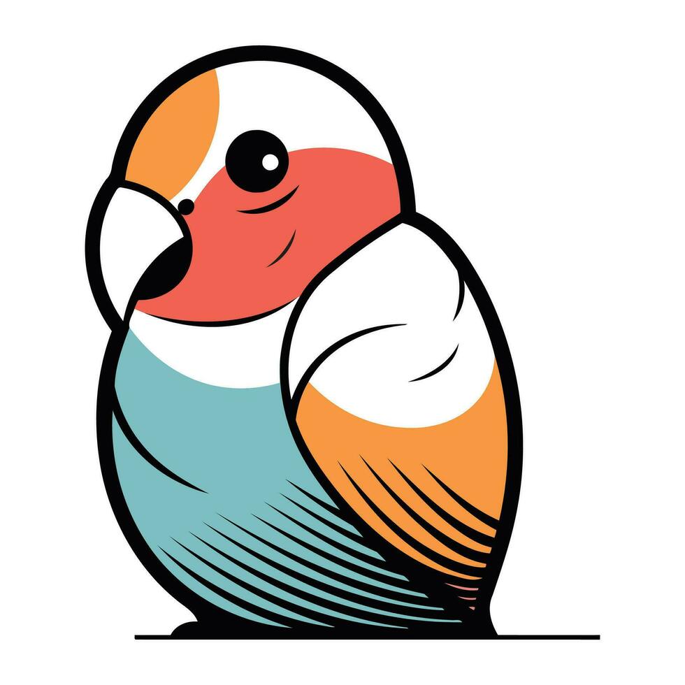 vettore illustrazione di un' carino poco pappagallo isolato su bianca sfondo.