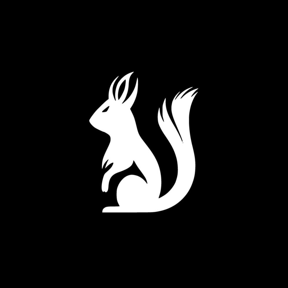 scoiattolo - nero e bianca isolato icona - vettore illustrazione