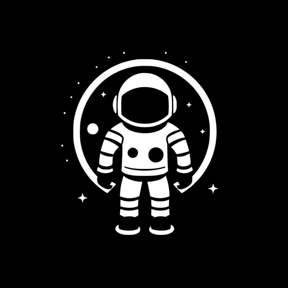 astronauta, minimalista e semplice silhouette - vettore illustrazione