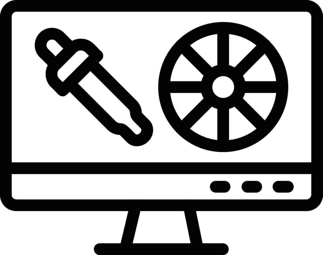 illustrazione del disegno dell'icona del vettore della ruota dei colori