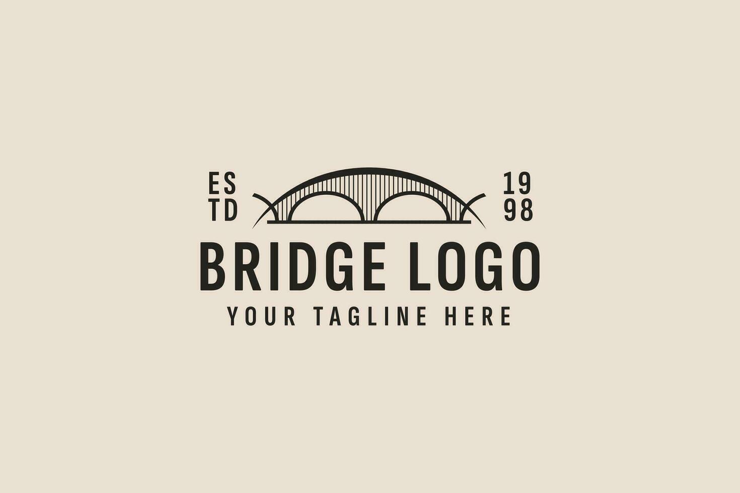 Vintage ▾ stile ponte logo vettore icona illustrazione