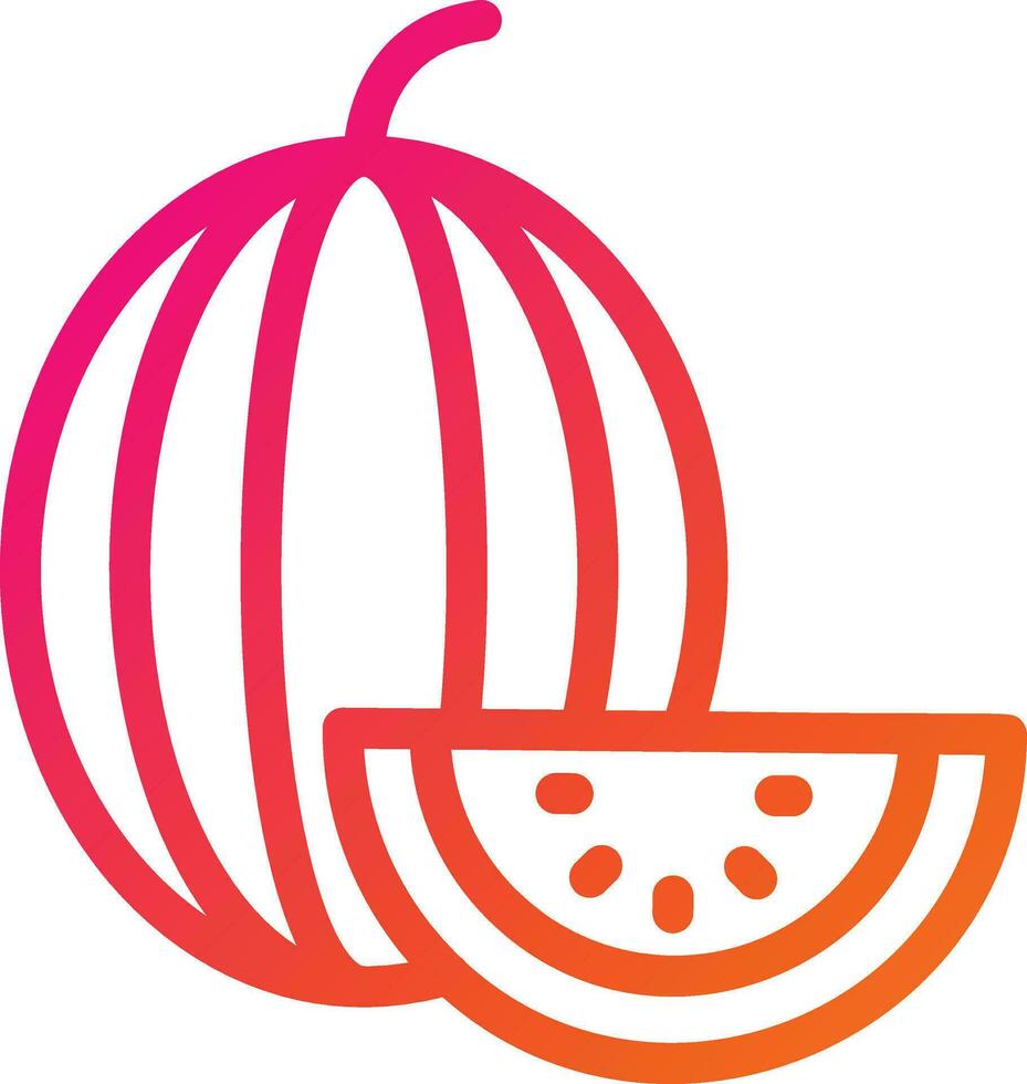 illustrazione del disegno dell'icona di vettore dell'anguria