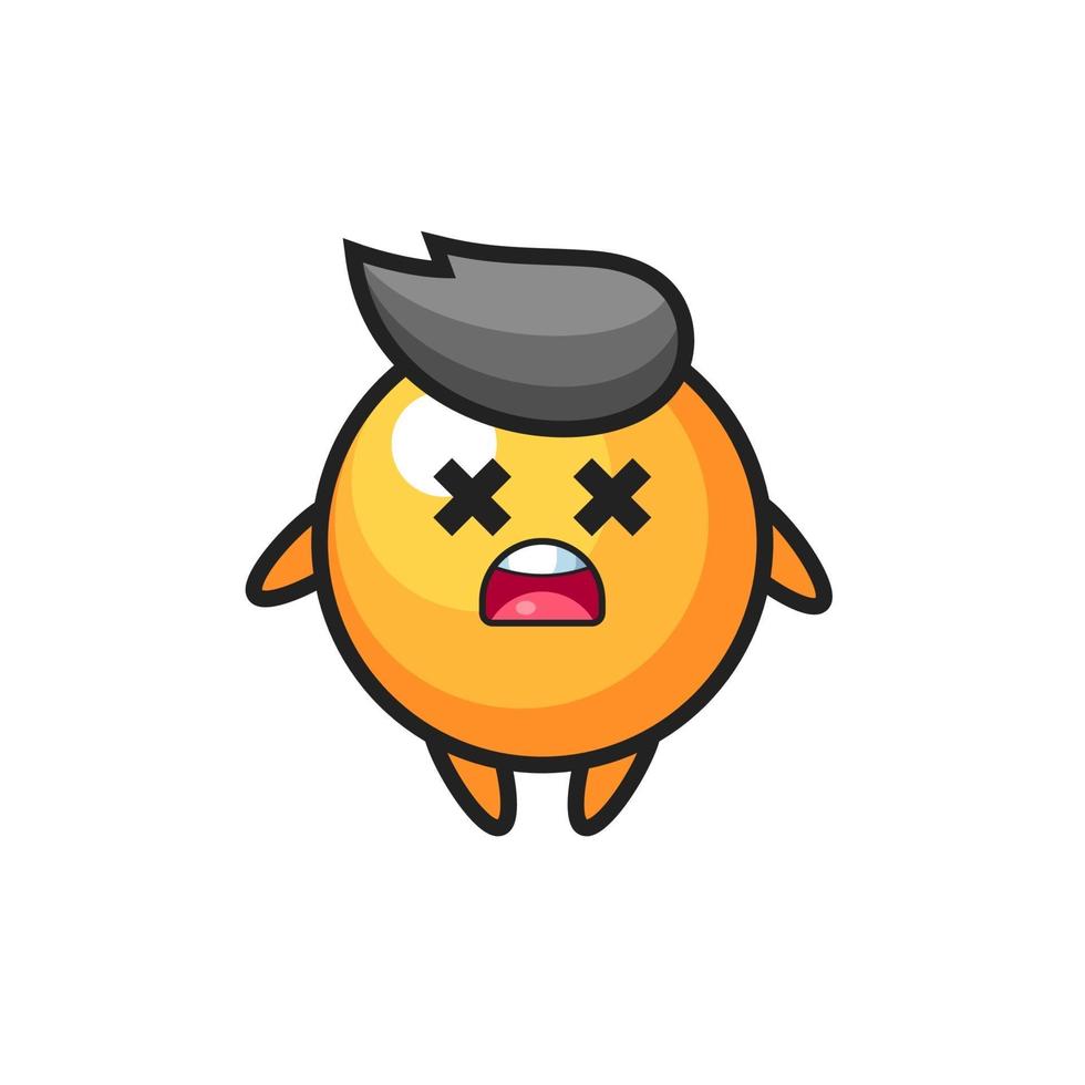 il personaggio mascotte della pallina da ping pong morta vettore