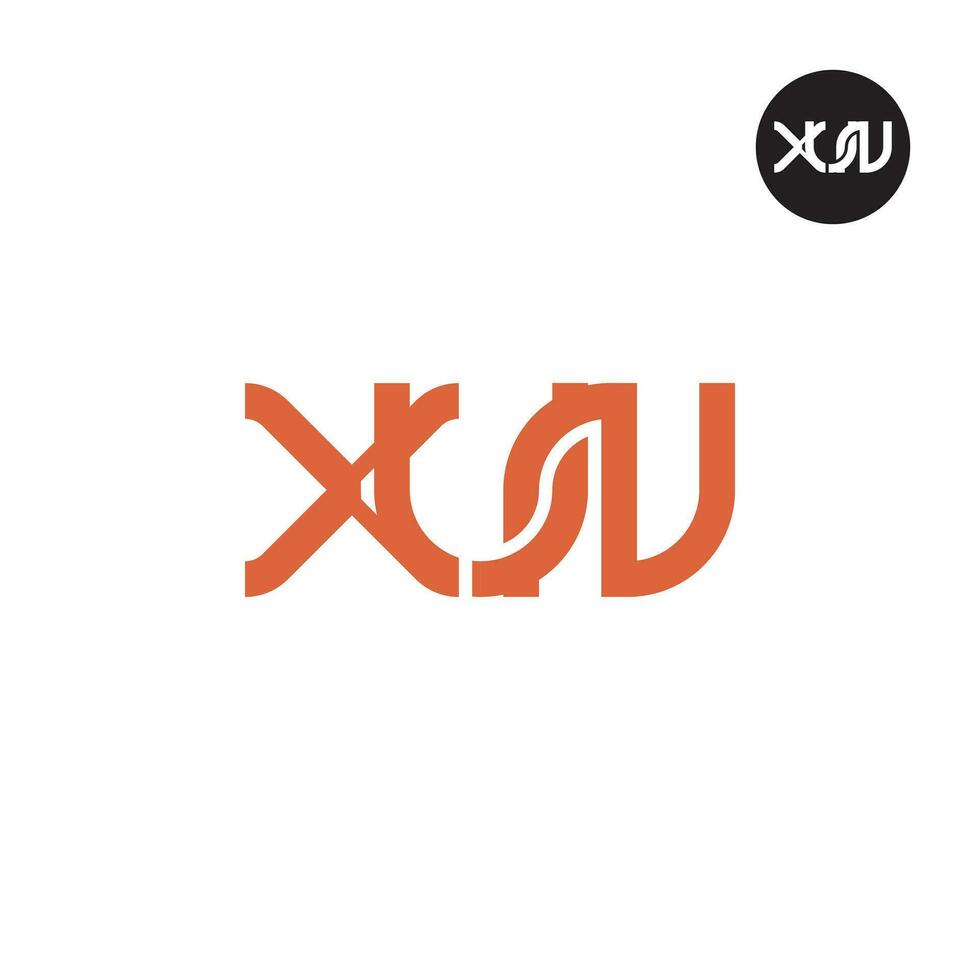 lettera xun monogramma logo design vettore