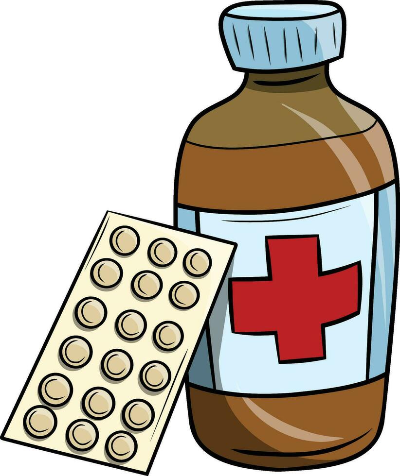 mano disegnato medico pillole isolato clipart vettore