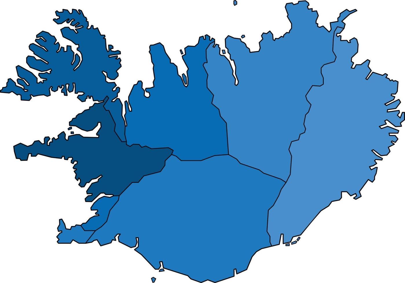 contorno blu islanda mappa su sfondo bianco. illustrazione vettoriale. vettore