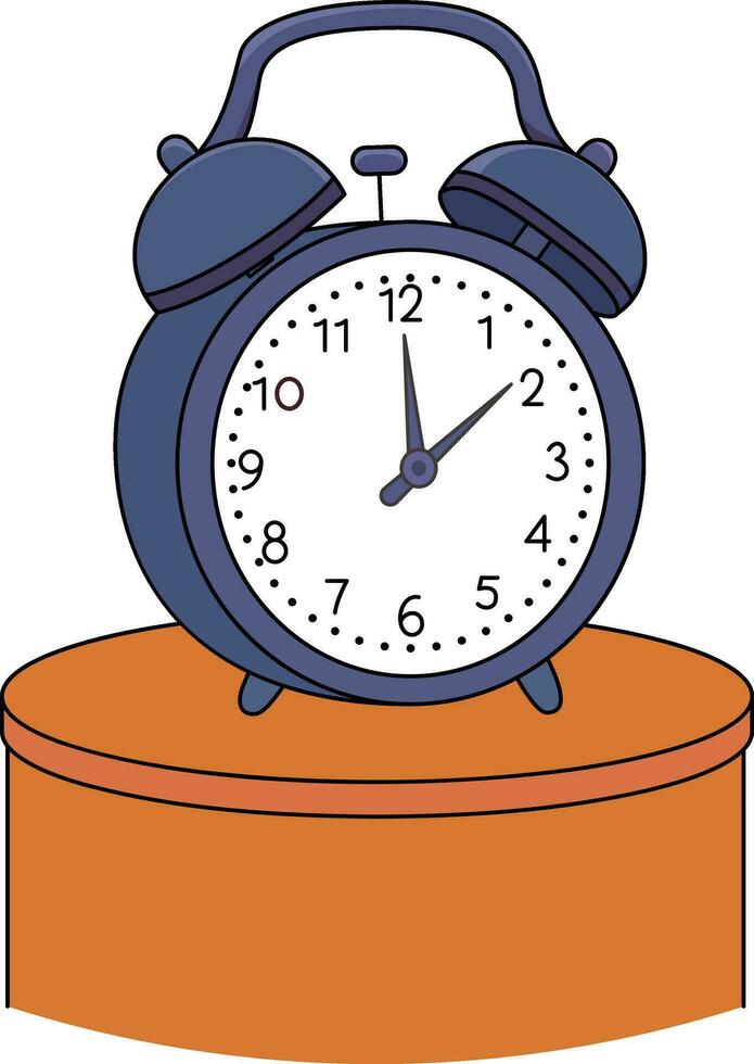 allarme orologio su un' tavolo cartone animato stile vettore illustrazione, mensola del camino orologi o tavolo orologio azione vettore Immagine