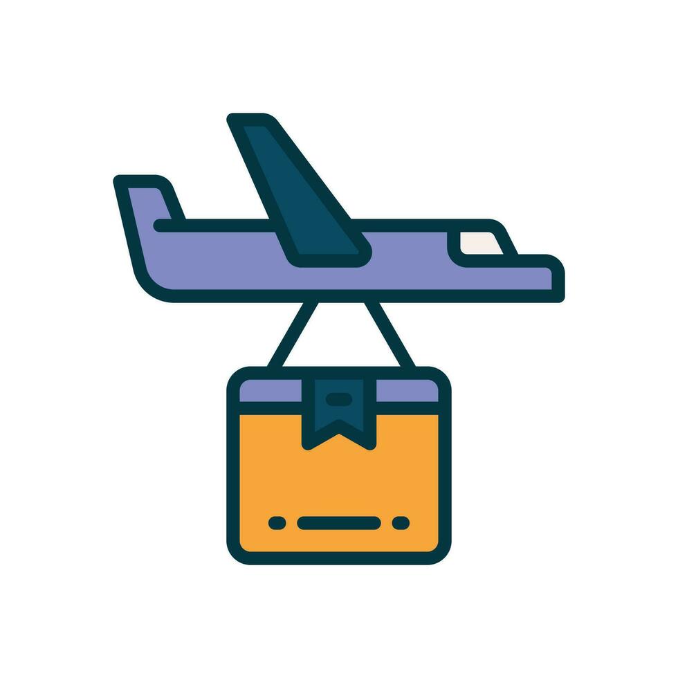 aereo consegna pieno colore icona. vettore icona per il tuo sito web, mobile, presentazione, e logo design.