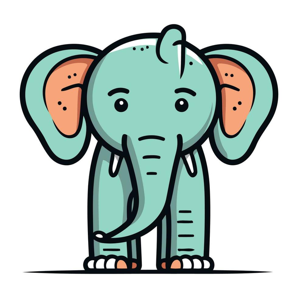 carino cartone animato elefante vettore illustrazione. carino elefante personaggio design.